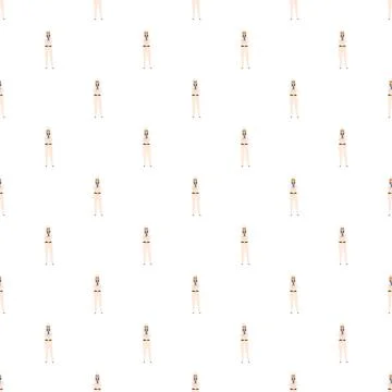 Female chef professional culinary uniform seamless pattern Stock Illustration