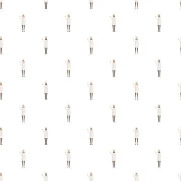 Female chef seamless pattern creating background design Stock Illustration