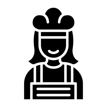 Female Chef Vector Icon Design Illustration Illustrazione stock