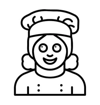Female Chef Vector Stock Illustration