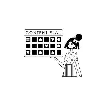Female child and message plan . sociable forte forwarding theme . bootleg a.. Stock Illustration