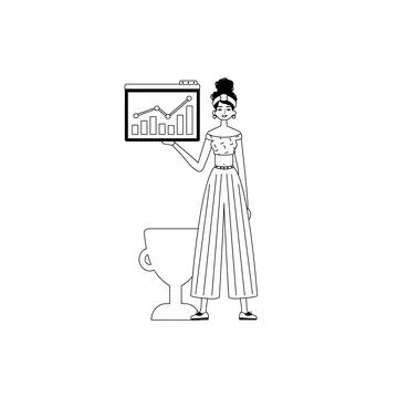 The female child holds a graph of kernel with cocksure moral motivate . bla.. Stock Illustration