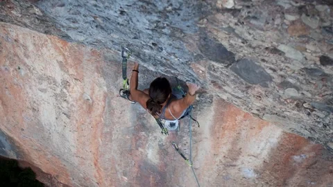 Female climber falling 6 스톡 동영상 252126085