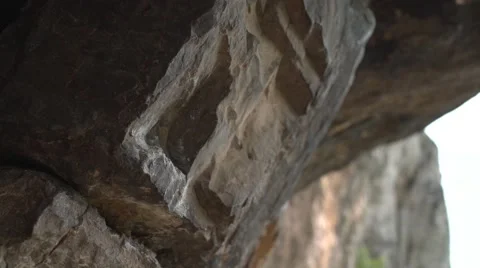 Female Climber Left to Right Side Bouldering 4K Stock Footage 64202226