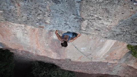 Female climber taking a huge fall 18 Stock Footage 252126142