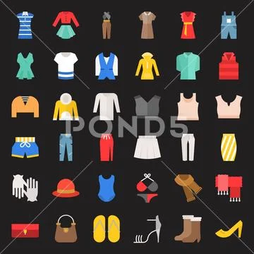 Women accessories icon set Royalty Free Vector Image