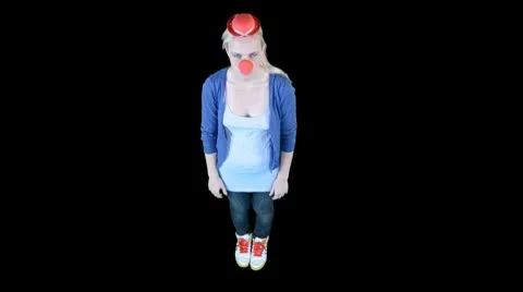Female clown Stock Footage 8944992
