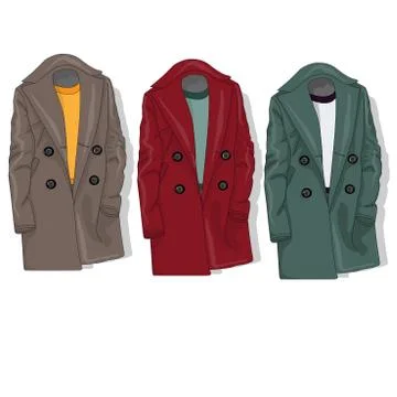 Female coat set. Vector. イラスト素材