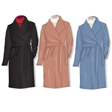 Female coat set. Vector. Illustrazione stock