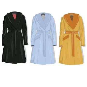 Female coat set. Vector. 库存插图