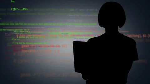 Female Coder Silhouette 스톡 동영상 46868788