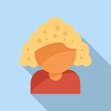 Female coiffure icon flat vector. Beauty style Stock Illustration