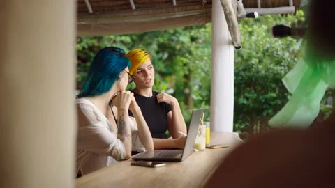 Female colleagues working on common project for their corporation. Remote work Stock Footage 210800680