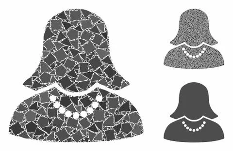 Female Composition Icon of Bumpy Parts Stock Illustration