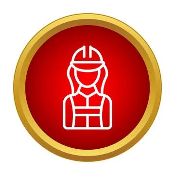 Female construction engineer wearing hard hat avatar icon Stockillustratie