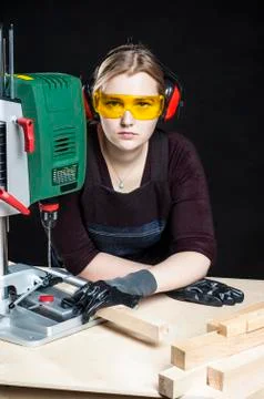 Female construction Stock Photos