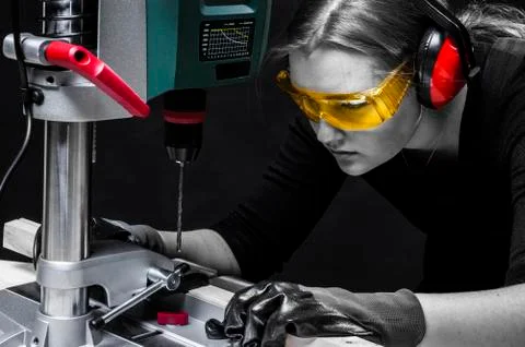 Female construction Stock Photos