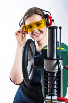 Female construction Stock Photos