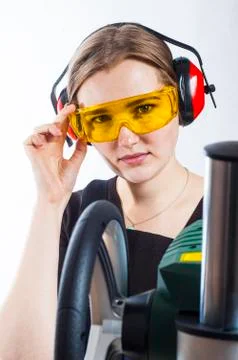 Female construction Stock Photos