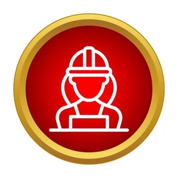 Female construction worker avatar icon Stock Illustration