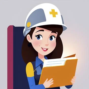 Female construction worker Stock Illustration