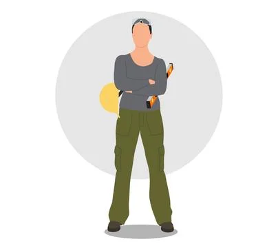 Female construction worker Ilustração Stock