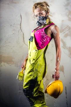 Female construction worker Stock Photos