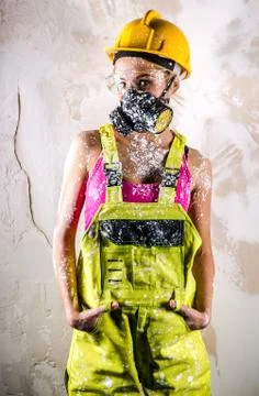 Female construction worker Stock Photos