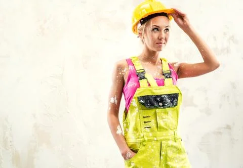Female construction worker Stock Photos