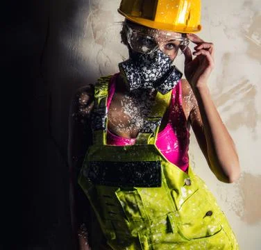 Female construction worker Stock Photos