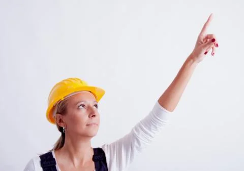 Female construction worker Foto stock