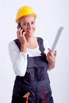 Female construction worker Foto stock