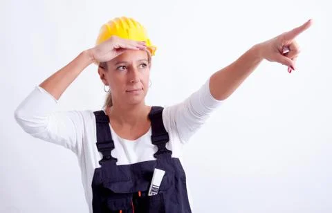 Female construction worker Stock Photos