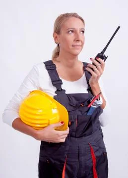Female construction worker 库存照片