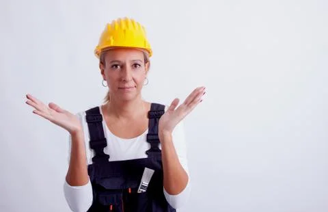 Female construction worker Stock-Fotos