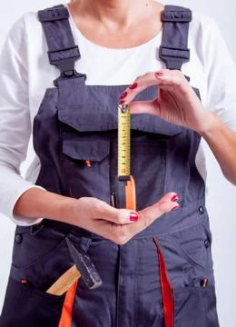 Female construction worker Foto stock