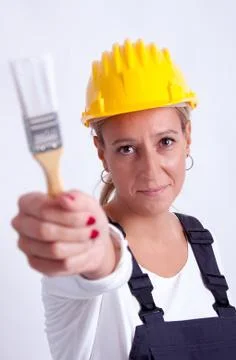 Female construction worker Foto stock