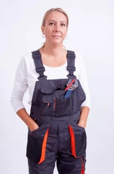 Female construction worker Stock-Fotos