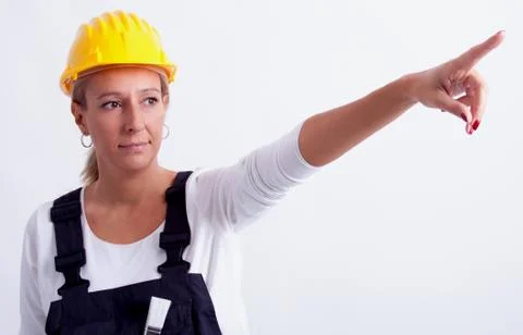 Female construction worker 库存照片