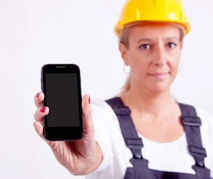 Female construction worker Foto stock