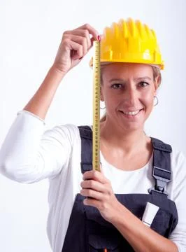 Female construction worker Foto stock