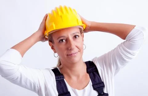 Female construction worker Foto stock