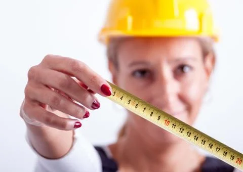 Female construction worker 库存照片