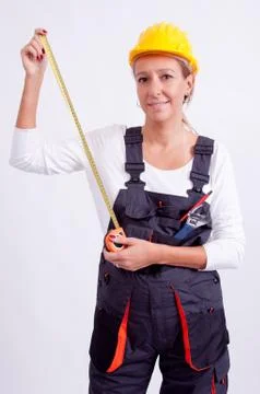 Female construction worker Foto stock