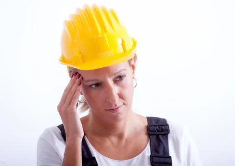 Female construction worker Foto stock