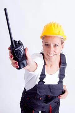 Female construction worker Foto stock