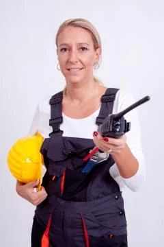 Female construction worker Foto stock