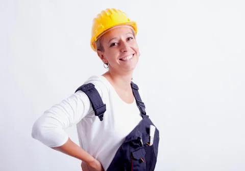 Female construction worker Foto stock