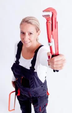 Female construction worker Foto stock