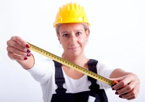 Female construction worker Foto stock